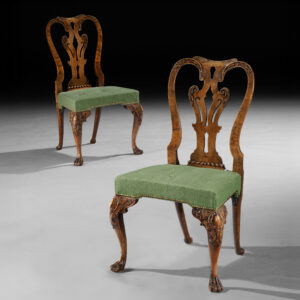 A Fine Pair Of George II Carved Walnut Side Chairs