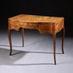 A Fine George III Period Fiddelback Sycamore And Marquetry Dressing Table In The Manner Of Mayhew And Ince