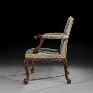 A Carved Mahogany Gainsborough Armchair