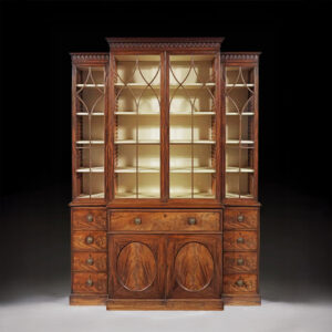 A Fine and Rare Compact George III Mahogany Breakfront Bookcase_empty