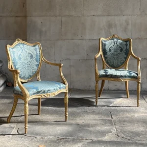 REF 1050 A Pair Of George III Period Shield-back Armchairs