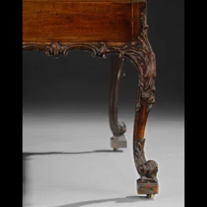 REF 1052 George III Period Carved Mahogany Bureau On Stand