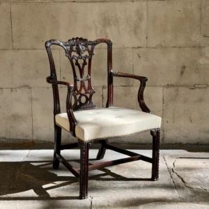 REF 1054 A George III Carved Mahogany Desk Chair