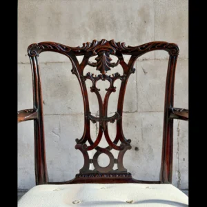 REF 1054 A George III Carved Mahogany Desk Chair