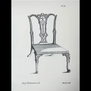 REF 1057 A George II Carved Mahogany Desk Chair Drawing